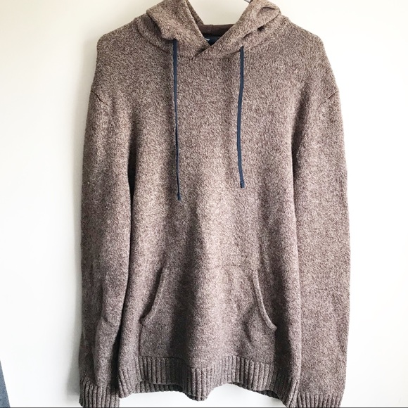 GAP Sweaters - Gap Brown Oversized Knit Hooded Sweatshirt